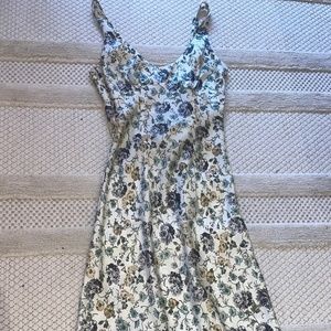 Zara Satin Midi Floral Print Dress (Small)
